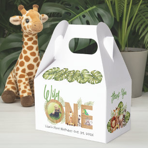 Caja Para Regalos Fiesta Salvaje Cumpleaños 1 Safari Animales de la