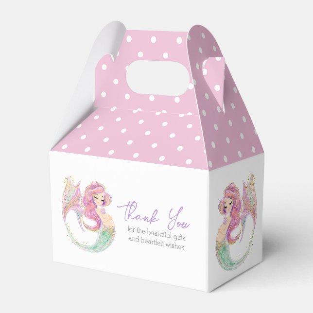 Caja Para Regalos Fiesta Sirena Baby Shower Under Sea Gracias (Front Side)