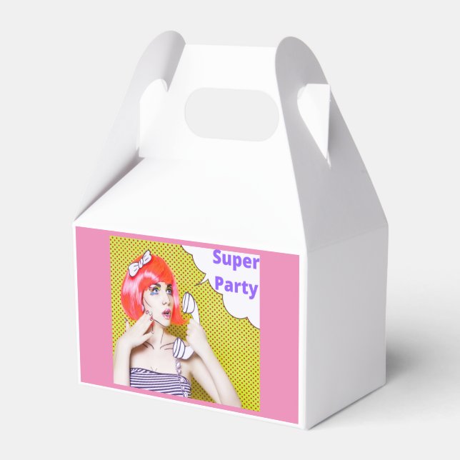 Caja Para Regalos Fiesta Súper Rosa (Front Side)