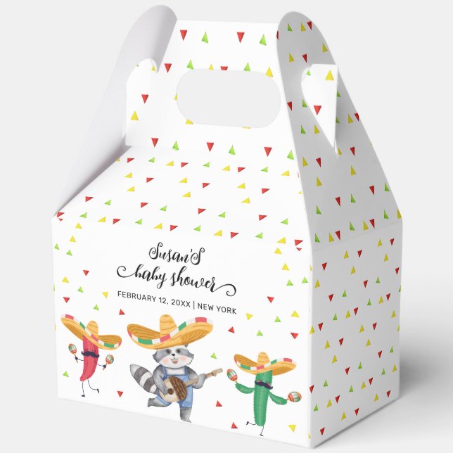 Caja Para Regalos Fiesta Taco 'Bout A Baby Cactus Animal Baby Shower (Reverso )