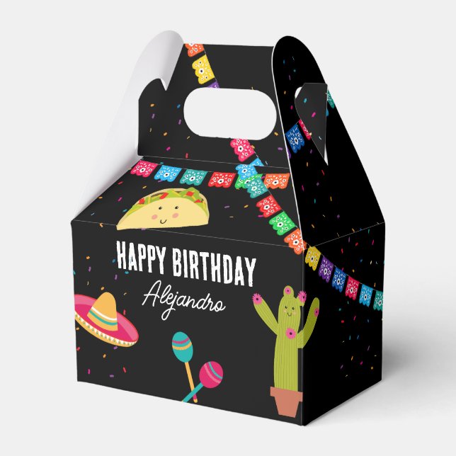 Caja Para Regalos Fiesta temática mexicana - Taco sobre cumpleaños d (Front Side)