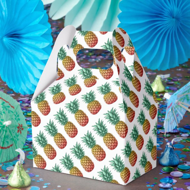 Caja Para Regalos Fiesta tropical con piña retro (Fiesta)
