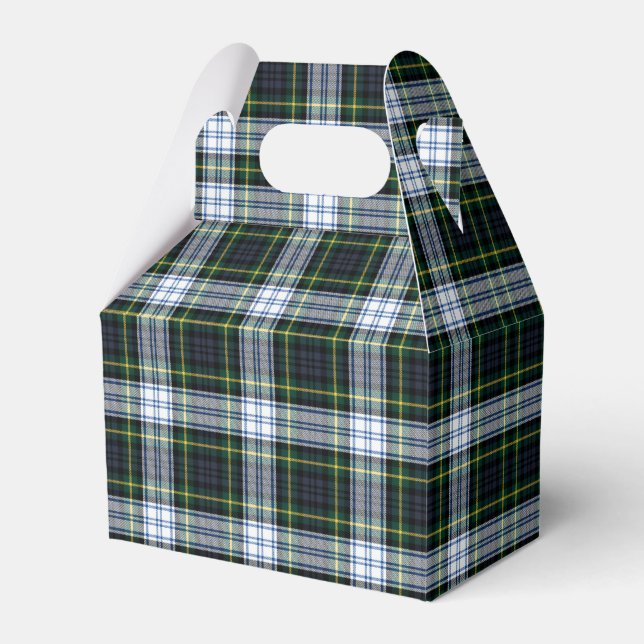 Caja Para Regalos Fiesta Verde Blanco del Clan Tartan Plaid (Front Side)