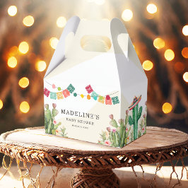 Caja Para Regalos Fiesta Watercolor Cactus Baby Shower mexicano