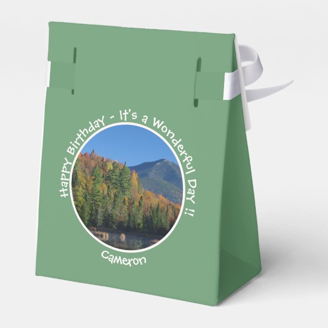 Caja Para Regalos Fiestas Whiteface Mountain, Adirondack Autumn (Reverso)