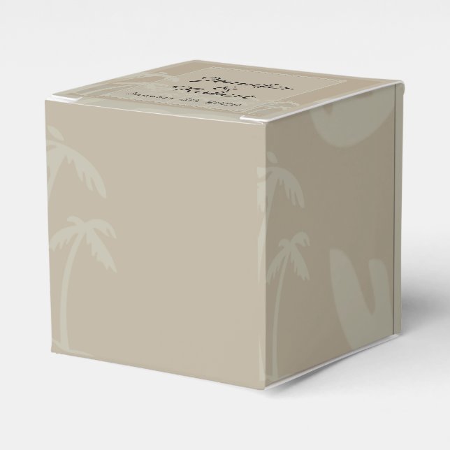 Caja Para Regalos Fiji: Boda de palmeras tropicales (Costado Anverso)