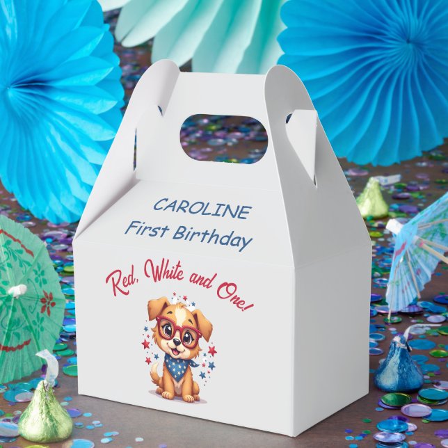 Caja Para Regalos First Birthday Patriotic 4th of July  (Fiesta)
