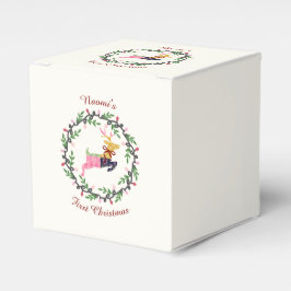 Caja Para Regalos First Christmas Deer with Wreath Customize