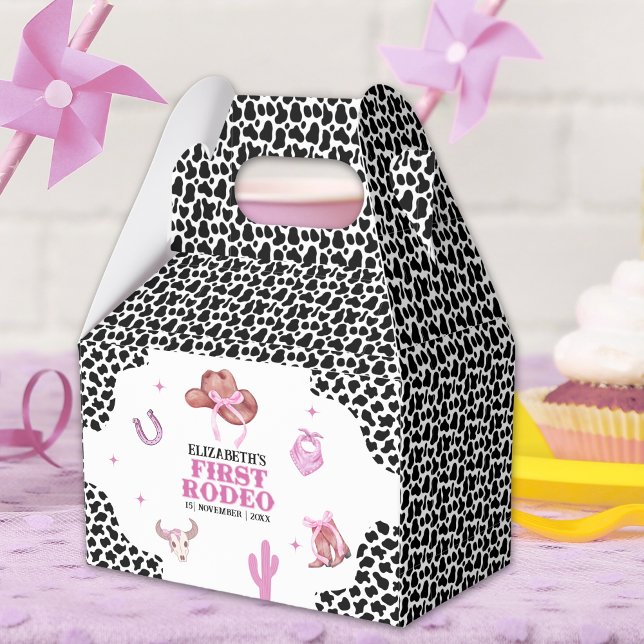 Caja Para Regalos First Rodeo Birthday – Pink & Black Cowgirl Theme (Subido por el creador)