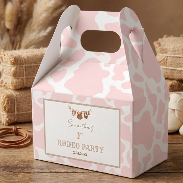 Caja Para Regalos First Rodeo Pink Cowgirl Western Birthday (First Rodeo Pink Birthday Gift Box)
