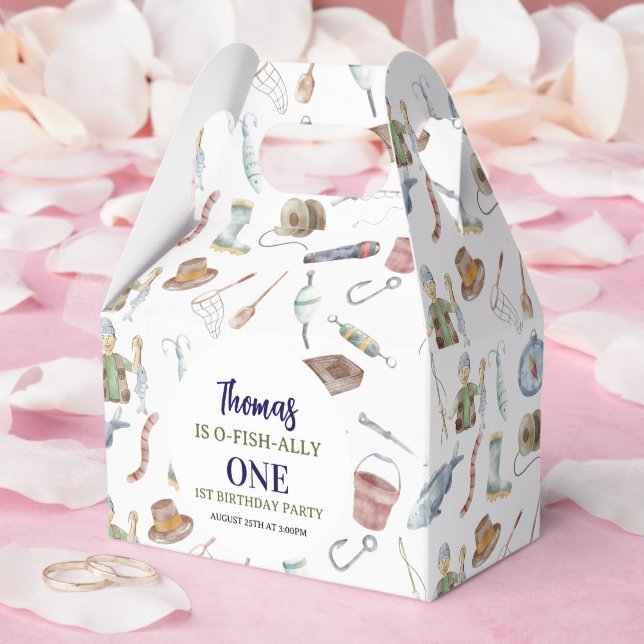 Caja Para Regalos Fishing 1st Birthday | O-Fish-Ally One party (Boda)