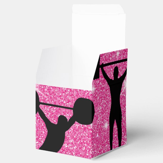 Caja Para Regalos Fitness Workout Gym Sport Purpurina Rosa (Abierto)