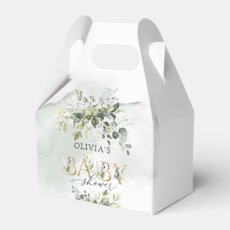 Caja Para Regalos Flagrante verde moderno letras doradas bebé ducha