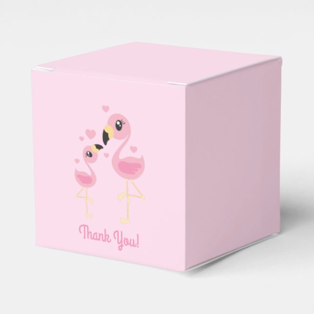 Caja Para Regalos Flamingo Baby Shower Cute Tropical (Costado Anverso)