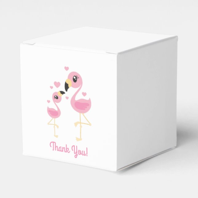 Caja Para Regalos Flamingo Baby Shower Cute Tropical (Costado Anverso)