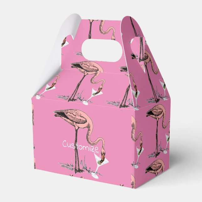 Caja Para Regalos Flamingo Beber Martini Thunder_Cove (Front Side)