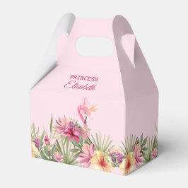 Caja Para Regalos Flamingo en las flores tropicales