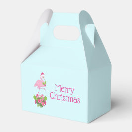 Caja Para Regalos Flamingo rosa en Santa Hat Navidades caprichosos