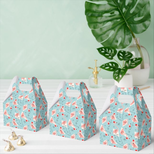 Caja Para Regalos Flamingo Santas Blue Multi gable (Múltiple)
