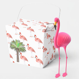 Caja Para Regalos Flamingo Y Árbol De Palma