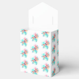 Caja Para Regalos Fléon roja sobre fondo acuarela