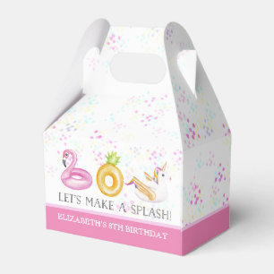 Caja Para Regalos Floatie Pool Fiesta Birthday Favor Box