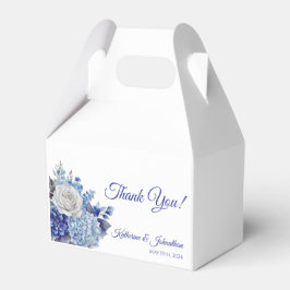 Caja Para Regalos Flor azul acuarela Boda Gracias