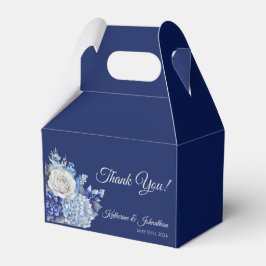 Caja Para Regalos Flor azul acuarela Boda Gracias