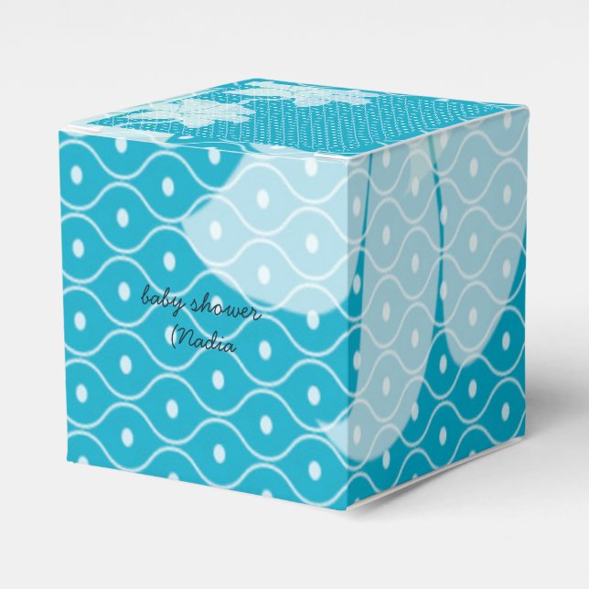 Caja Para Regalos flor blanca marina simple elegante (Costado Anverso)