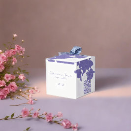 Caja Para Regalos flor blanca y violeta de clase