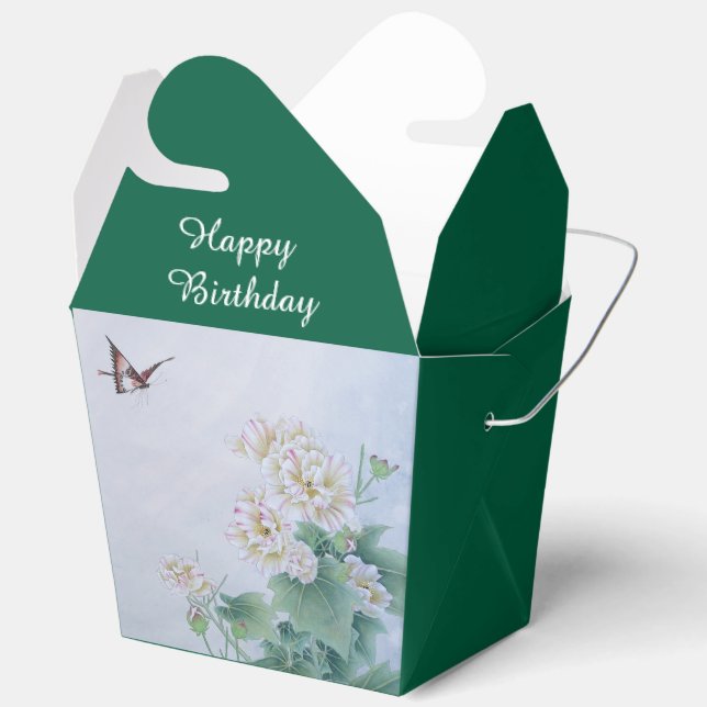 Caja Para Regalos Flor china con mariposa (Abierto)