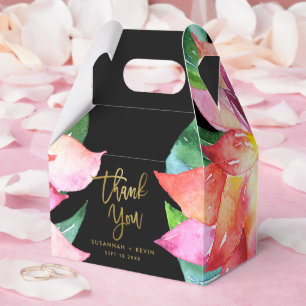 Caja Para Regalos Flor de acuarela tropical Gracias Regalo Boda
