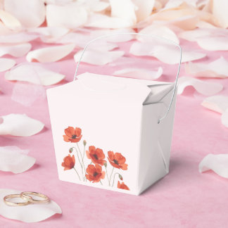 Caja Para Regalos Flor de amapola roja floral botánica boda