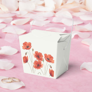 Caja Para Regalos Flor de amapola roja floral botánica boda
