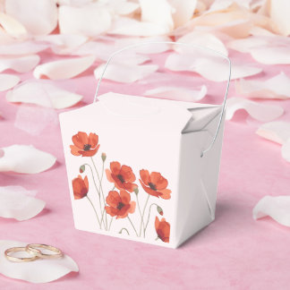 Caja Para Regalos Flor de amapola roja floral botánica boda