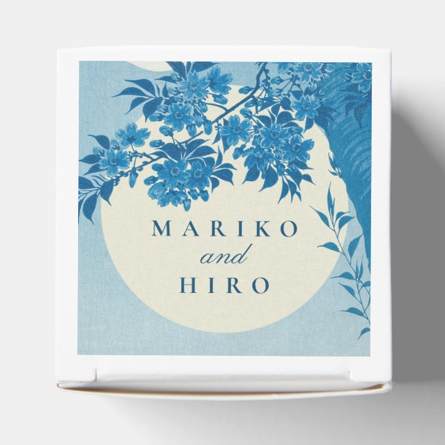 Caja Para Regalos Flor de cerezo azul antiguo japonés (Parte superior)