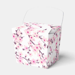 Caja Para Regalos Flor de cerezo blanco rosado