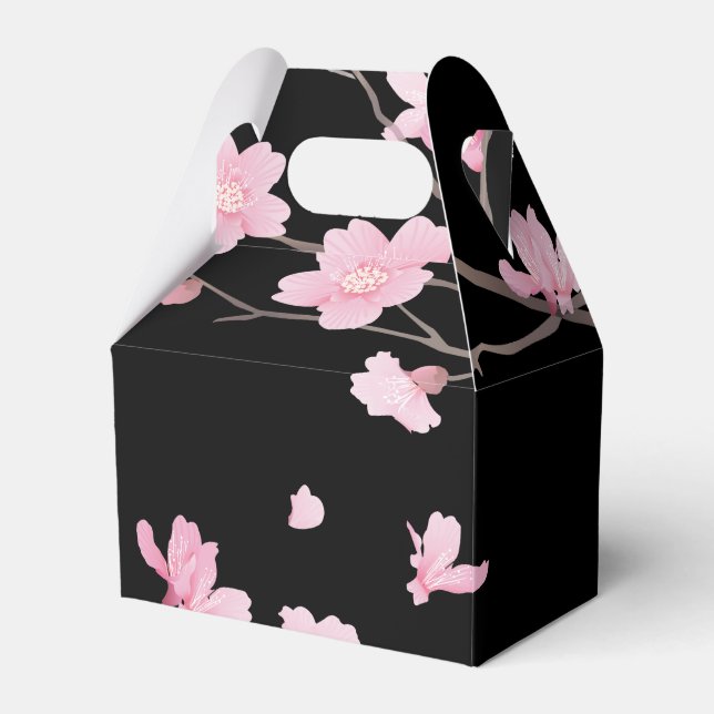 Caja Para Regalos Flor de cerezo - Negro (Front Side)