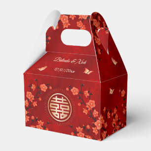 Caja Para Regalos Flor de cerezo rojo Boda chino