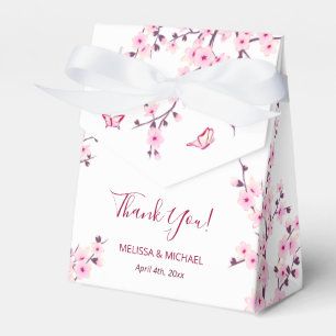 Caja Para Regalos Flor de Cerezo Rosa Blanco Boda Personalizada