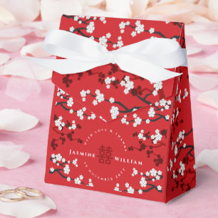 Caja Para Regalos Flor de Cerezo y Doble Felicidad Boda China