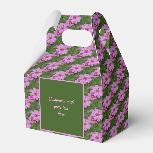 Caja Para Regalos Flor de Cosmos Rosa Personalizada (Front Side)