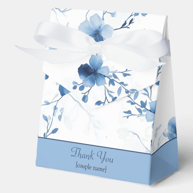 Caja Para Regalos Flor de Floración Azul, (Anverso)