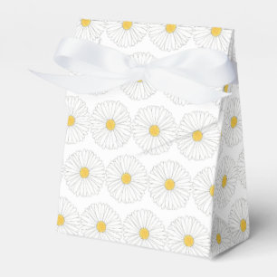 Caja Para Regalos Flor de margarita amarilla blanca Fiesta floral de
