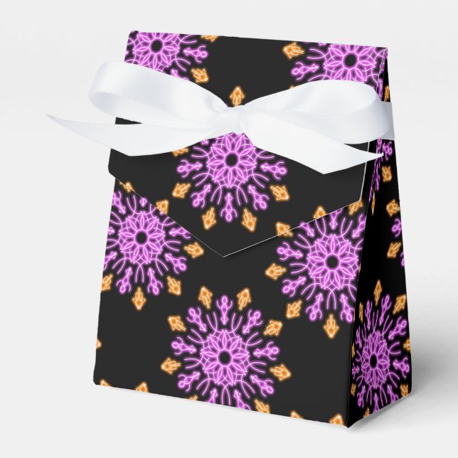 Caja Para Regalos Flor de neón rosa y naranja (Front Side)