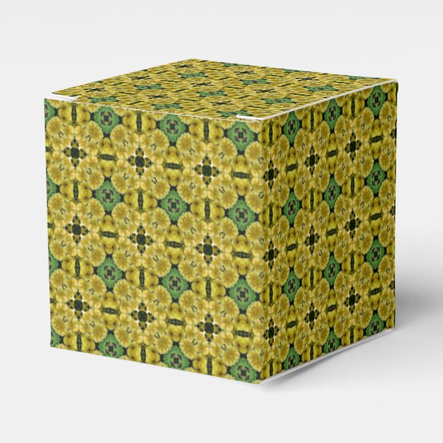 Caja Para Regalos Flor de Prímula Amarilla Arte Abstracto   (Costado Anverso)