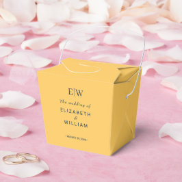 Caja Para Regalos Flor de rayo simple elegante con Boda monograma