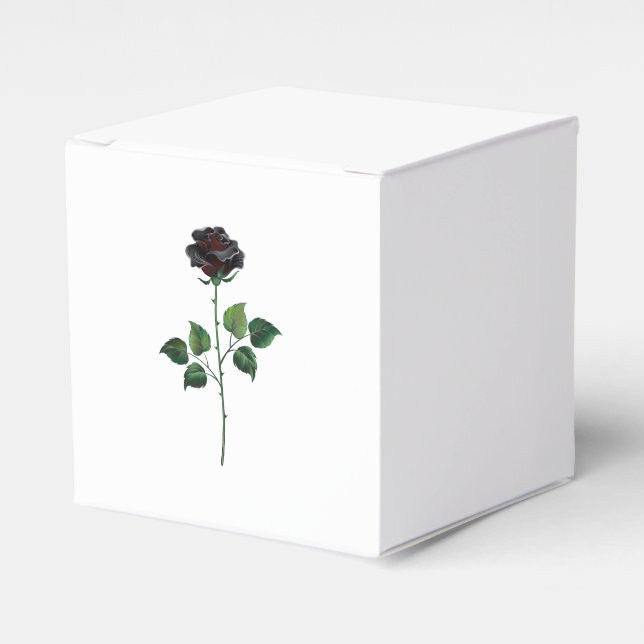 Caja Para Regalos Flor de rosa negra (Costado Anverso)