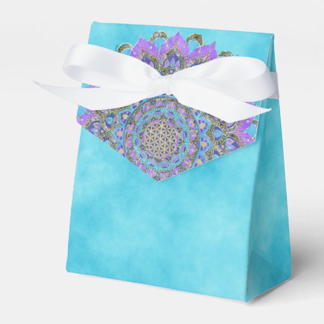 Caja Para Regalos Flor De Vida - Mandala Estilo India 2 (Front Side)