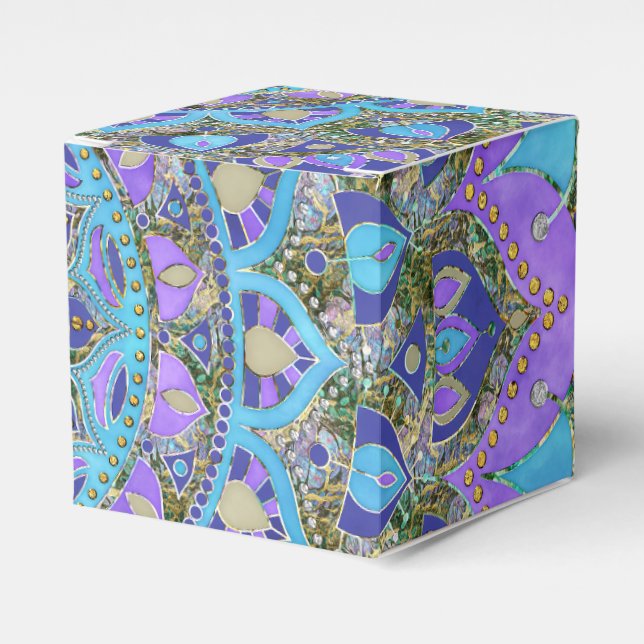 Caja Para Regalos Flor De Vida - Mandala Estilo India 2 (Costado Anverso)